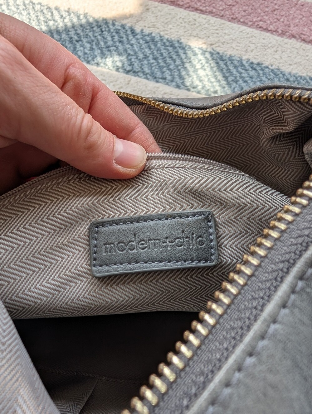 Modern+Chic Brielle Backpack Purse Convertible Bag Vegan Grey Removable Strap - Picture 5 of 11